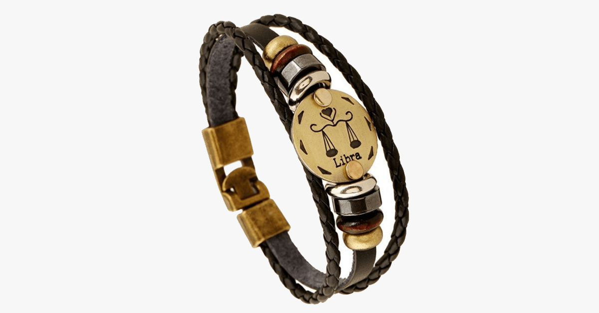 BowLift | Zodiac Bracelet - Gallstone Leather Bracelet - Available for all zodiac signs