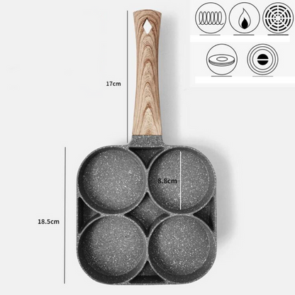 BowLift | QuickCook - Frying pan with more sections and transparent handle
