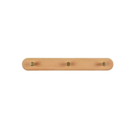 BowLift | WandHout – Minimalistic wooden wall coat rack with brass hooks