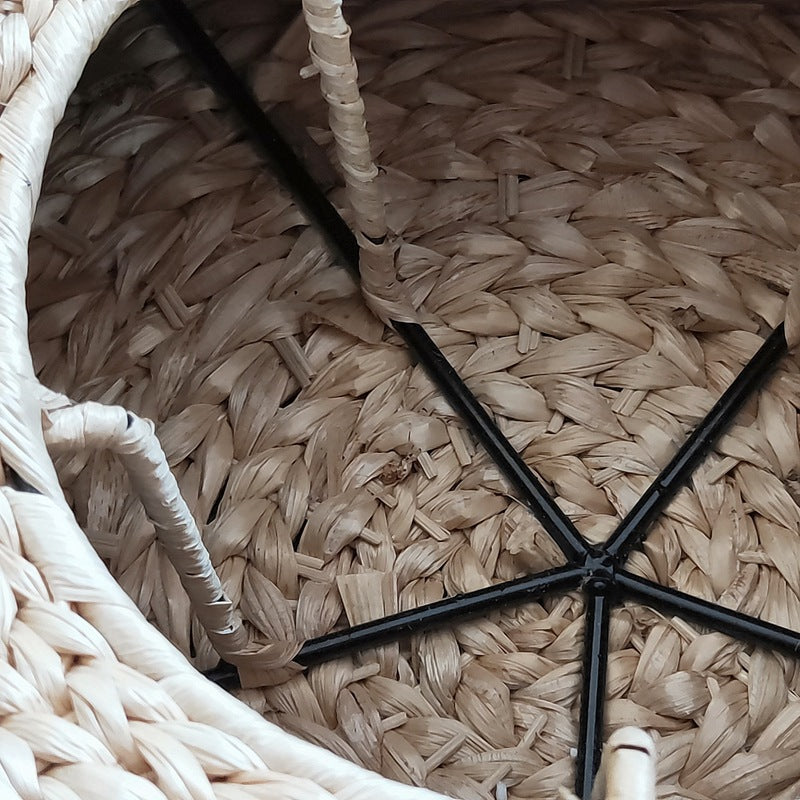 Handcrafted sitting pouf made of natural material Acalora