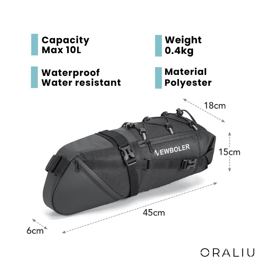 Skanto | Waterproof Bike Saddle Bag – 10L Capacity, Lightweight & Durable Bicycle Seat Pack