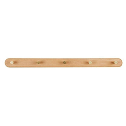 BowLift | WandHout – Minimalistic wooden wall coat rack with brass hooks