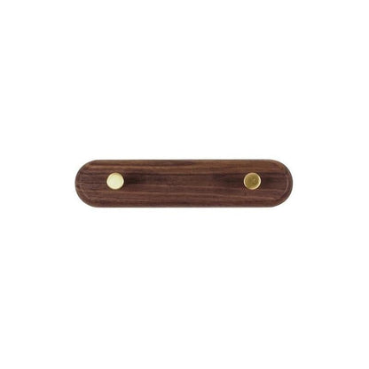 BowLift | WandHout – Minimalistic wooden wall coat rack with brass hooks