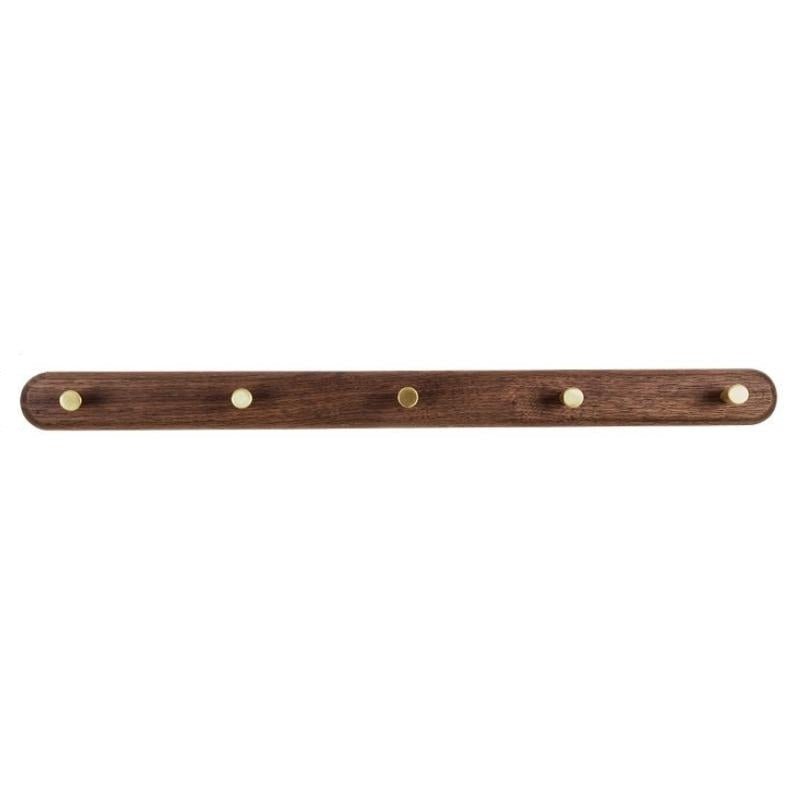 BowLift | WandHout – Minimalistic wooden wall coat rack with brass hooks