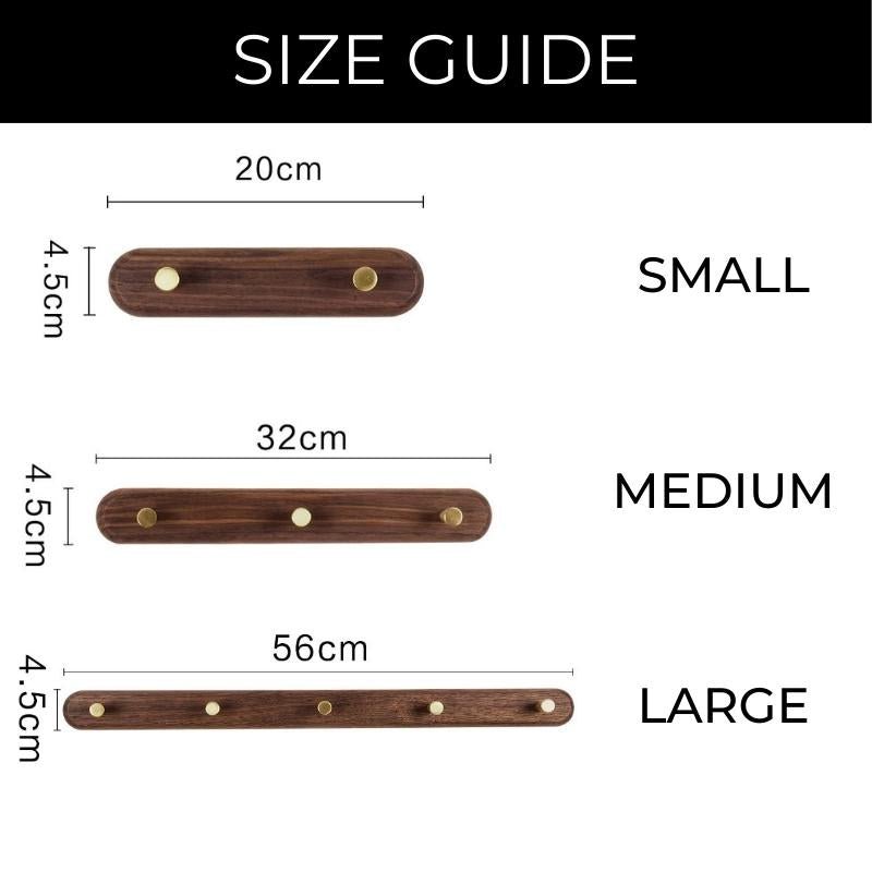 BowLift | WandHout – Minimalistic wooden wall coat rack with brass hooks