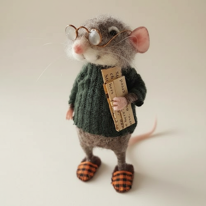 BowLift | Handmade Felted Mouse Decoration | Eco-Friendly Wool | Holiday Ornament & Gift