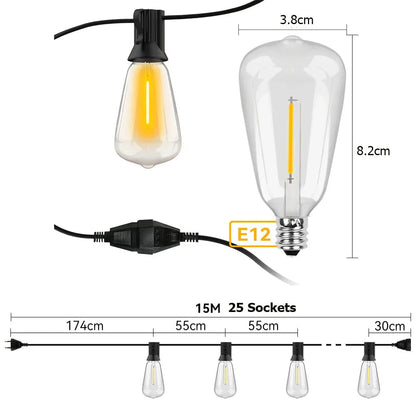 BowLift | Weatherproof Outdoor LED String Lights – Garden, Patio & Festive Lighting