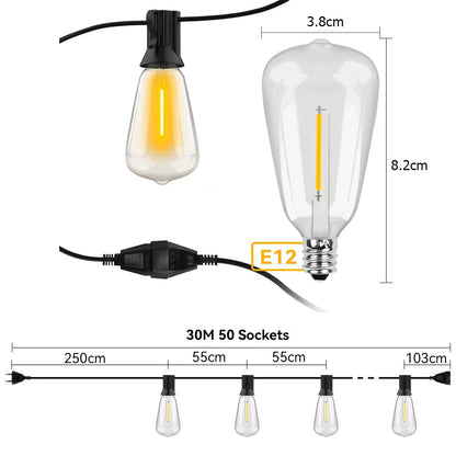 BowLift | Weatherproof Outdoor LED String Lights – Garden, Patio & Festive Lighting
