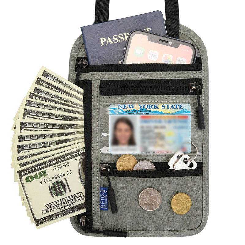 BowLift | Travel Neck Pouch Neck Wallet with RFID Blocking Passport Holder