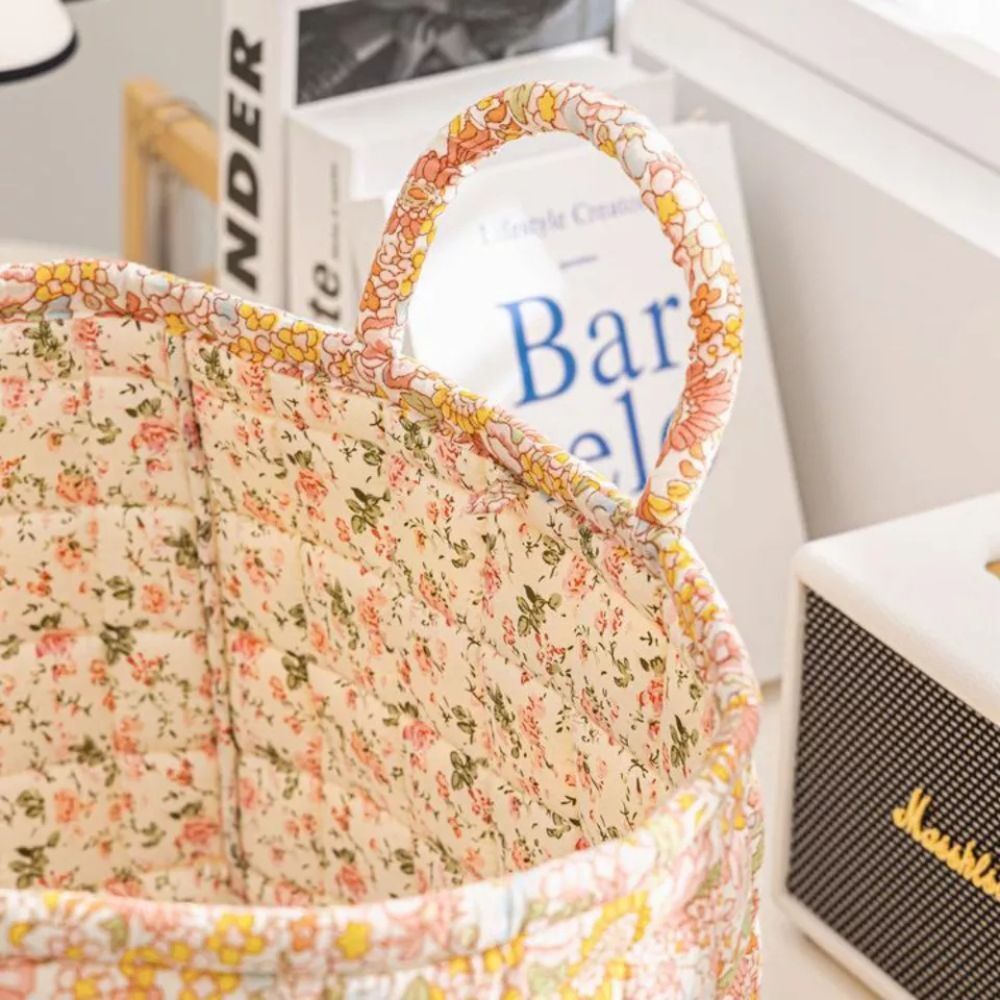 Norvo | Floral Canvas Storage Basket for Home Organization