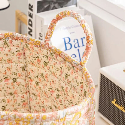Norvo | Floral Canvas Storage Basket for Home Organization