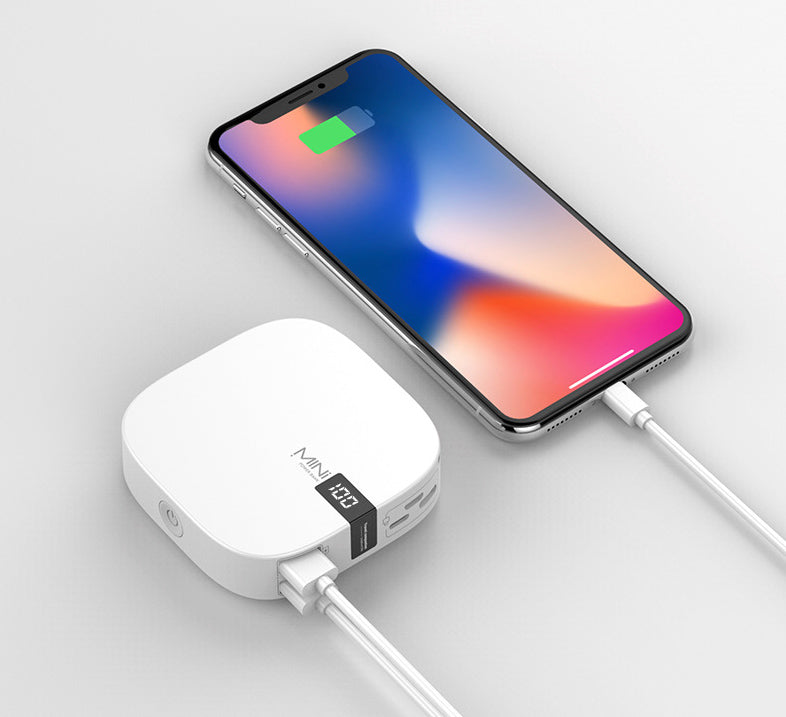 BowLift | Mini 10000mAh Power Bank with 2.1A Fast Charging, Super Slim, LED Display and Dual USB Output Ports, Support Lightning, Micro and Type-C