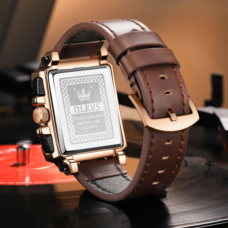 Olevs® Luminous Luxury Square Business Automatic Mechanical Watch | Bowlift