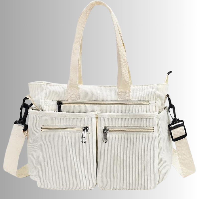 Skanto | Urban Cord Tote Stylish Corduroy Shoulder Bag – Spacious, Convenient & Functional Everyday Tote