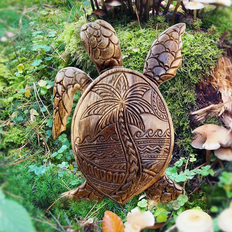 Wood sculpture Hawaii turtle | Bowlift