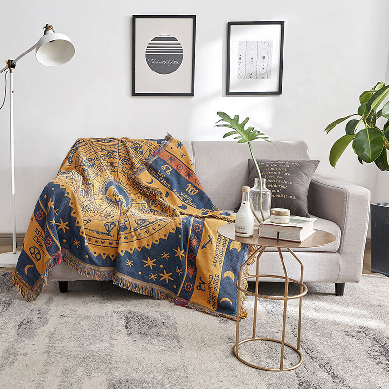 Bohemian knitted throw blankets for sofa decor