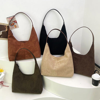 Skanto | Suede Underarm Bag with Large Capacity