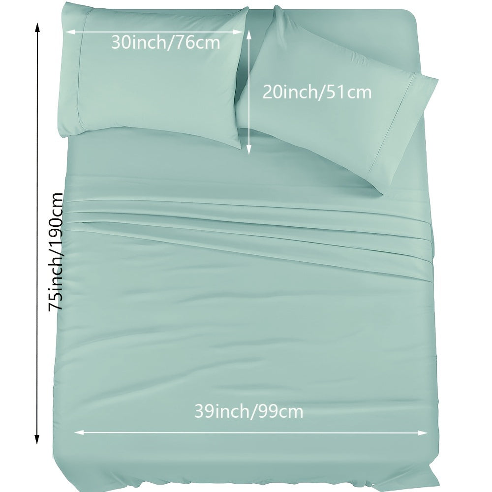 Skanto | 4/6 Pc Luxury Plush Fitted Sheet Set – Soft, Breathable, Color & Fade Resistant Bedding – Deep Pocket Flat Sheet, Fitted Sheet & 2/4 Pillowcases for Bedroom & Hotel Use