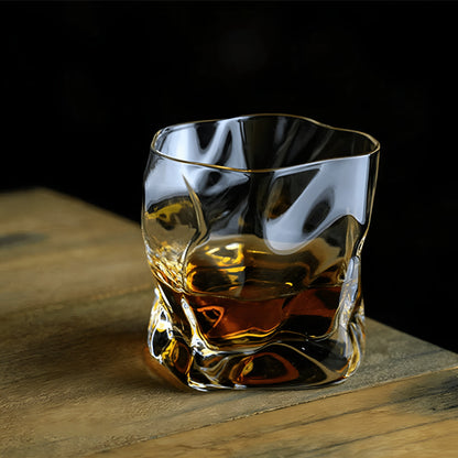 Edo-Kiriko style whisky glass – hand-cut with a unique crumple design