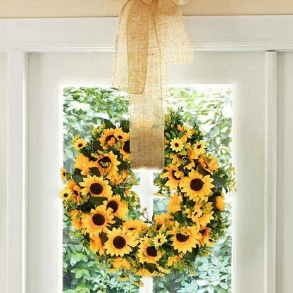 16'' Gold Artificial Sunflower Wreath Bowlift