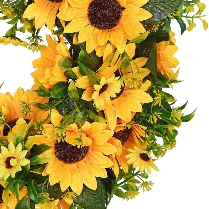 16'' Gold Artificial Sunflower Wreath Bowlift