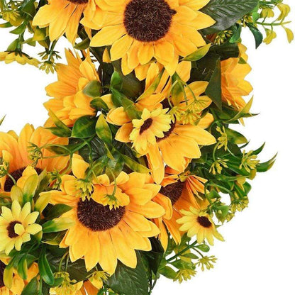 16'' Gold Artificial Sunflower Wreath Bowlift