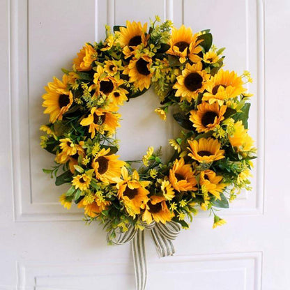 16'' Gold Artificial Sunflower Wreath Bowlift