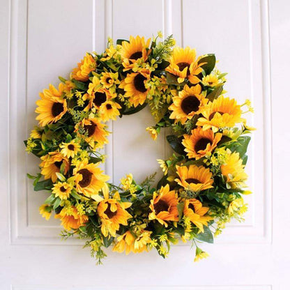 16'' Gold Artificial Sunflower Wreath Bowlift