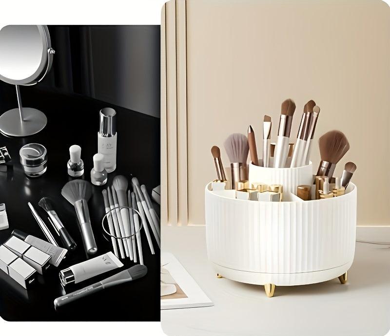 Skanto | GlamSpin – 360° Rotation Makeup & Desk Organizer with 5 Compartments