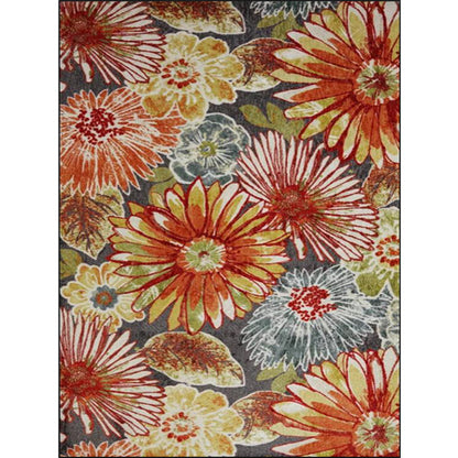 BowLift | Orange Vintage Carpet Polyester Flower Pattern Carpet Washable Non-Slip Backing Carpet for Living Room