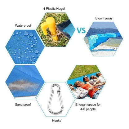 BowLift | Portable Anti-sand Beach Blanket - for Park, Beach and Picnic