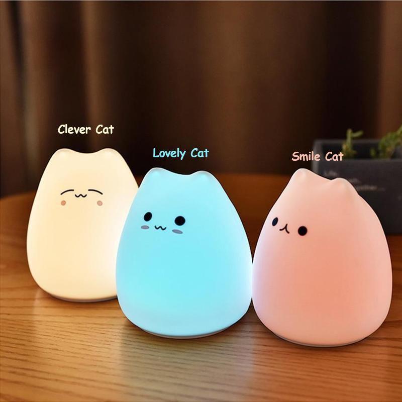 Skanto | Cute Silicone Cat Lamp Touch Control Kids Night Light
