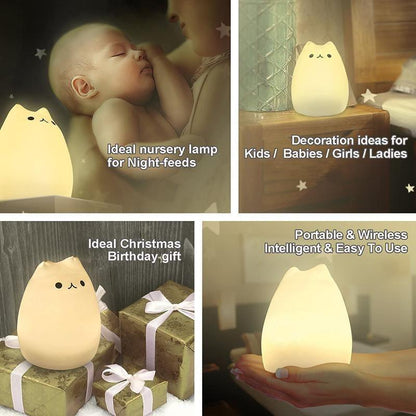 Skanto | Cute Silicone Cat Lamp Touch Control Kids Night Light