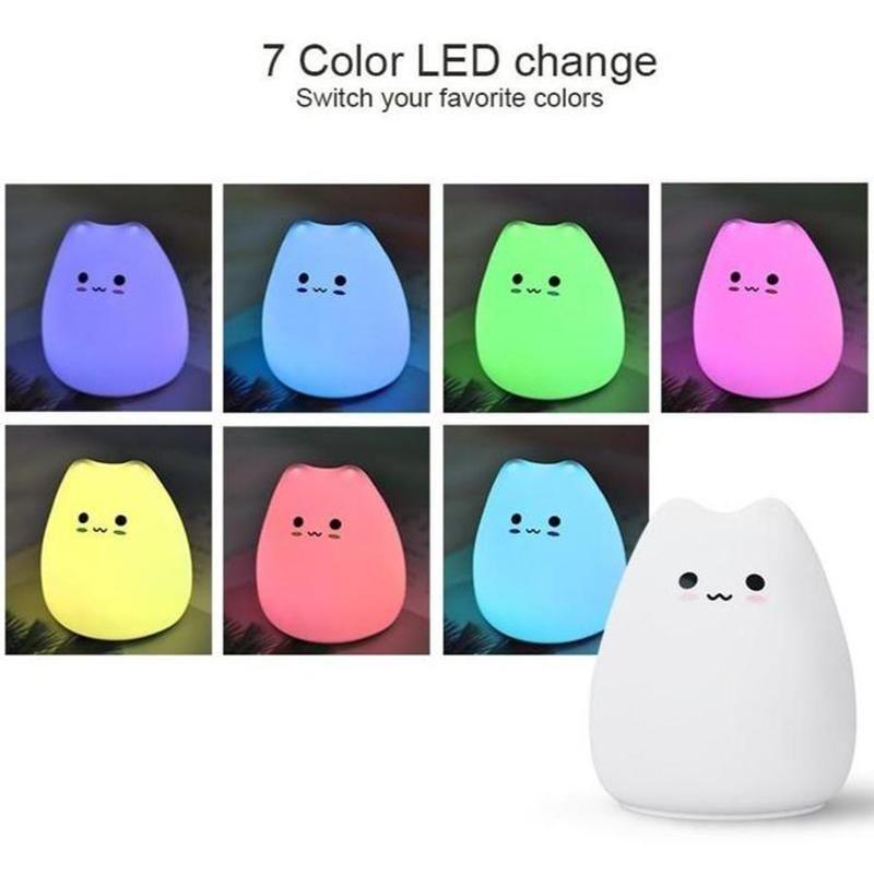 Skanto | Cute Silicone Cat Lamp Touch Control Kids Night Light