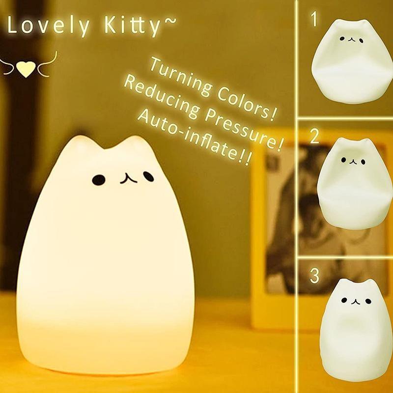 Skanto | Cute Silicone Cat Lamp Touch Control Kids Night Light