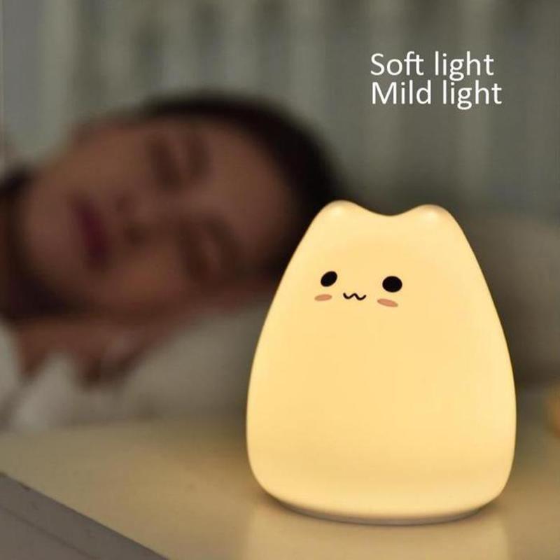 Skanto | Cute Silicone Cat Lamp Touch Control Kids Night Light