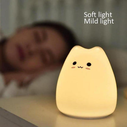 Skanto | Cute Silicone Cat Lamp Touch Control Kids Night Light