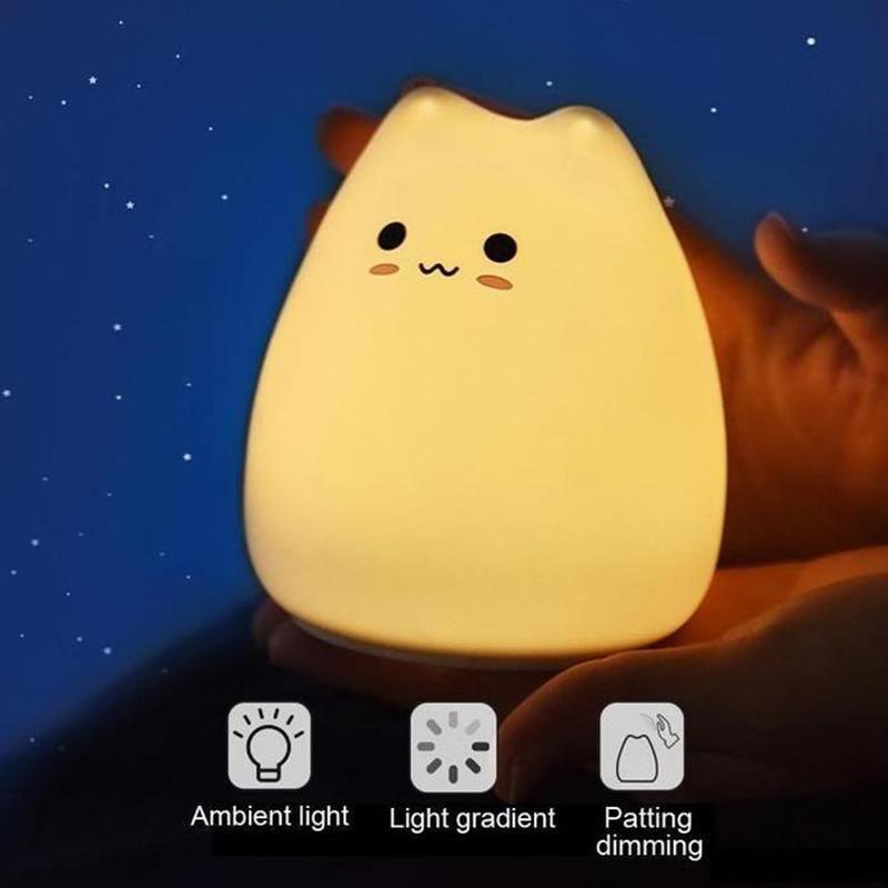 Skanto | Cute Silicone Cat Lamp Touch Control Kids Night Light