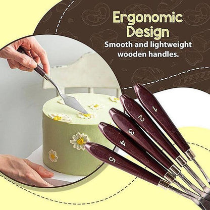 Skanto | 5Pcs Stainless Steel Baking Cake Spatulas