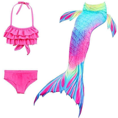 Mermaid tail swimsuit bikini set for girls