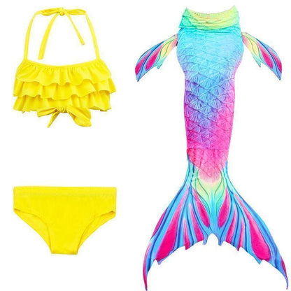 Mermaid tail swimsuit bikini set for girls