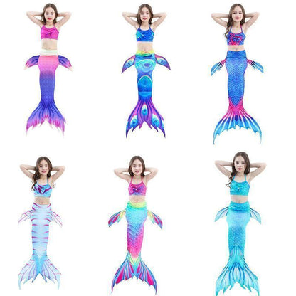Mermaid tail swimsuit bikini set for girls