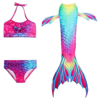Mermaid tail swimsuit bikini set for girls