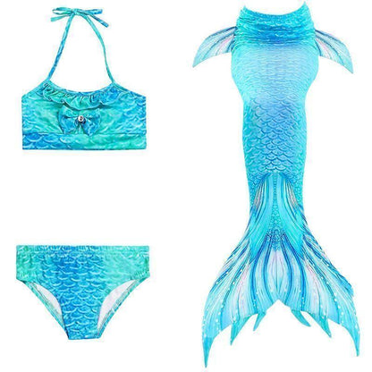 Mermaid tail swimsuit bikini set for girls