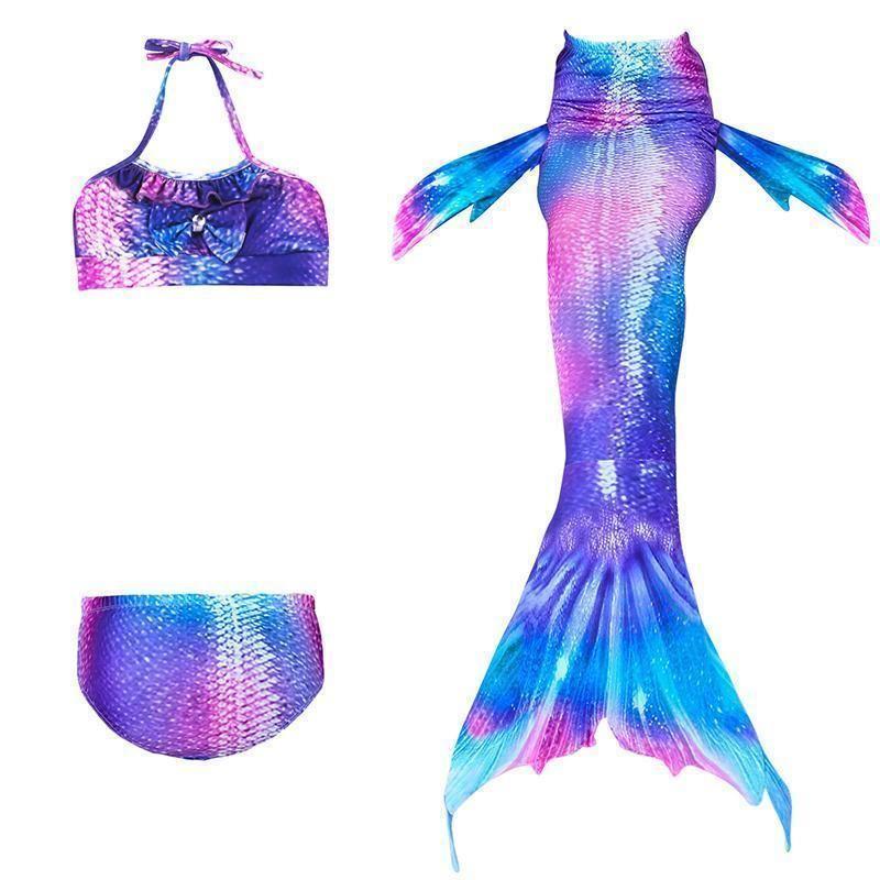 Mermaid tail swimsuit bikini set for girls