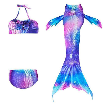 Mermaid tail swimsuit bikini set for girls