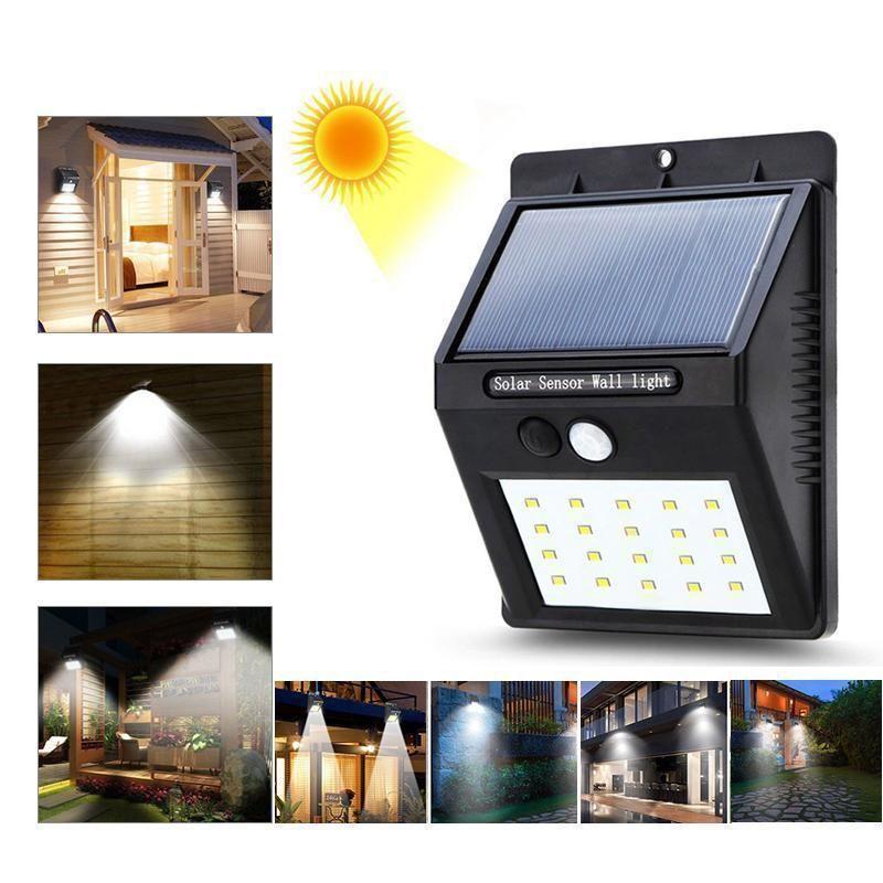 Skanto | 20 LED Solar Outdoor Lights, Super Bright Wall Lamp with Motion Sensor