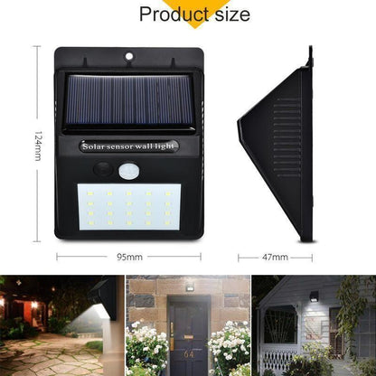 Skanto | 20 LED Solar Outdoor Lights, Super Bright Wall Lamp with Motion Sensor