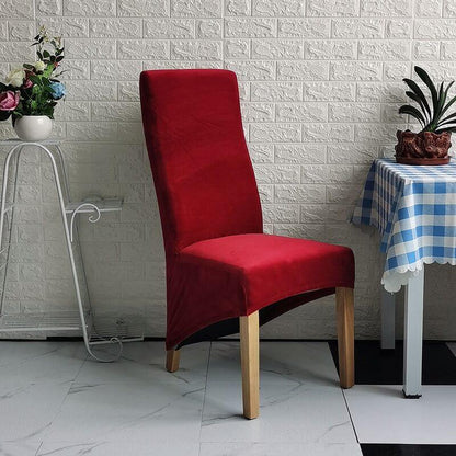 BowLift | Stretch Velvet XL Size Dining Chair Covers x4 | Soft. Stretchable & Non-Slip for Home Dining Room Decoration