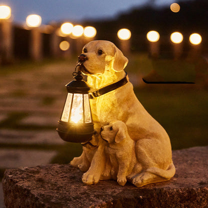 Skanto | Solar Dog Statue with LED Light - LumiPup